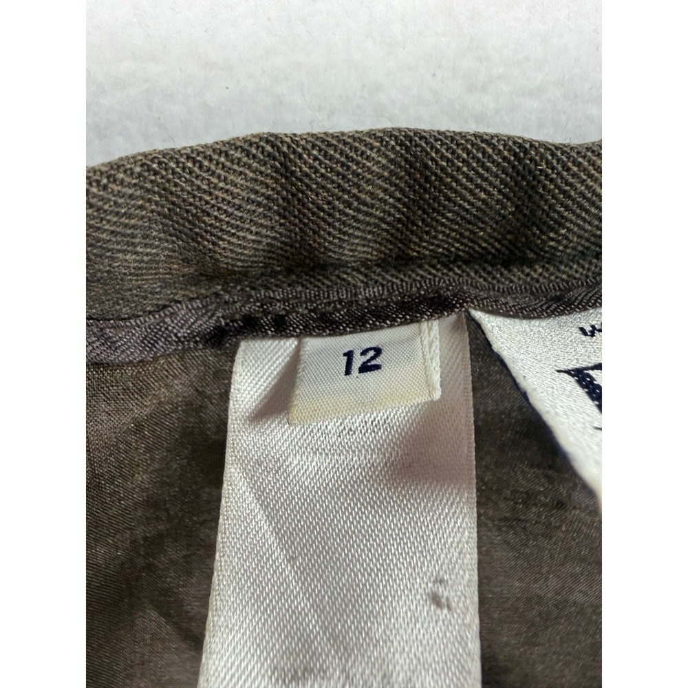 Pendleton Brown 100% Virgin Wool Straight Leg Trousers Pants Petite 12 High Rise - Picture 3 of 7